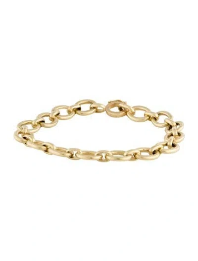 Pre-owned Irene Neuwirth 18k Medium Oval Link Chain Bracelet, 6.25" In Multi