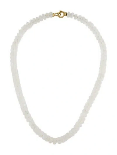 Pre-owned Irene Neuwirth 18k Moonstone Beaded Candy Necklace, 16" In Multicolor