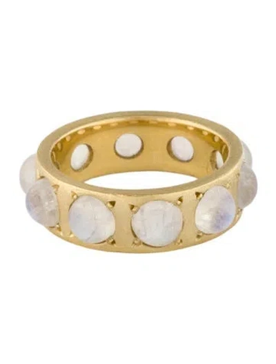 Pre-owned Irene Neuwirth 18k Moonstone Eternity Band In Multi