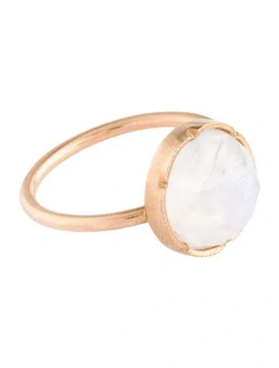 Pre-owned Irene Neuwirth 18k Moonstone Labradorite Medium Classic Cocktail Ring In Multi