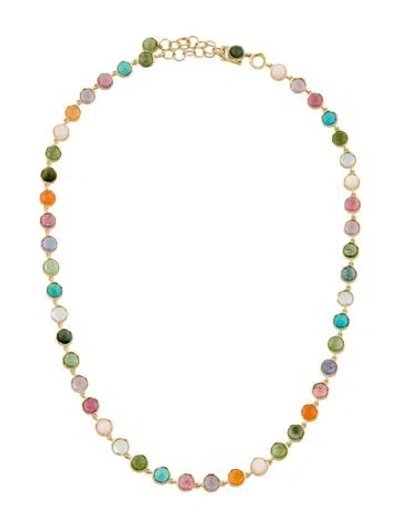 Pre-owned Irene Neuwirth 18k Multistone Small Classic Link Mixed Necklace, 18"