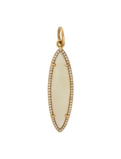 Pre-owned Irene Neuwirth 18k Opal & Diamond Halo Pendant, 1.5" In Multi