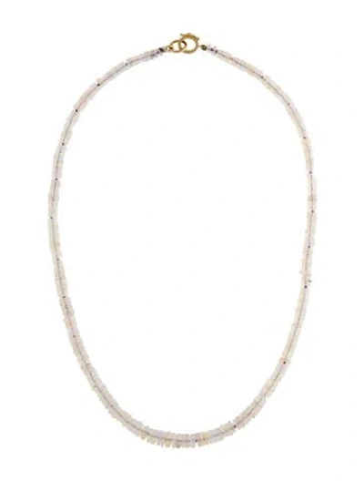 Pre-owned Irene Neuwirth 18k Opal Beaded Necklace, 17.5" In Multi