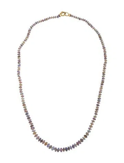 Pre-owned Irene Neuwirth 18k Opal Petite Faceted Beaded Candy Necklace, 17.25" In Multicolor