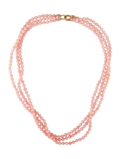 Pre-owned Irene Neuwirth 18k Opal Triple Strand Gumball Beaded Necklace, 17" In Multicolor