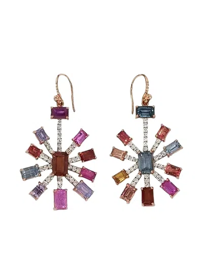 Irene Neuwirth 18k Rose And White Gold Gemmy Multi-stone Earrings