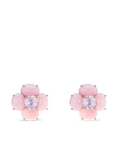 Irene Neuwirth 18k Rose Gold Floral-motif Opal And Kunzite Earrings In Pink