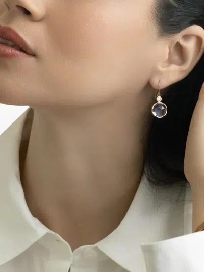 Irene Neuwirth 18k Rose Gold Rose Of France Amethyst And Diamond Drop Earrings In Multi