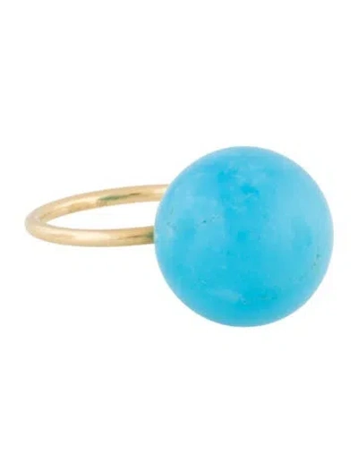 Pre-owned Irene Neuwirth 18k Turquoise Large Gumball Ring In Multi