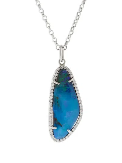 Irene Neuwirth 18k White Gold Irene Diamond And Opal Necklace In Metallic