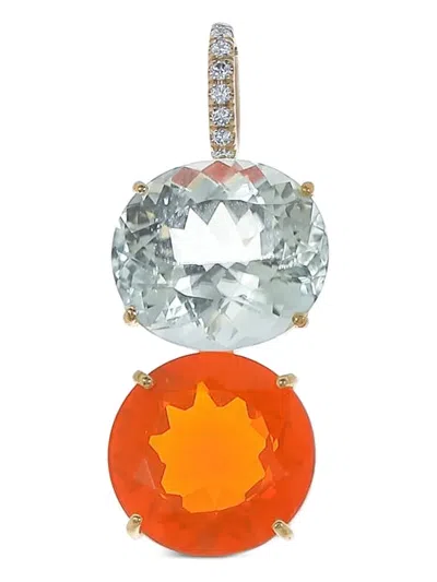 Irene Neuwirth 18k Yellow Gold Fire Opal And Tourmaline Pendant