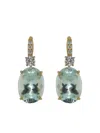 Irene Neuwirth 18k Yellow Gold Gemmy Gem Aquamarine And Diamond Earrings In Gold