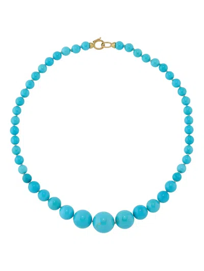 Irene Neuwirth 18k Yellow Gold Turquoise Necklace In Blue