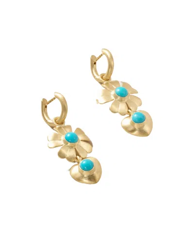 Irene Neuwirth 18-karat Gold Turquoise Earrings In Multi