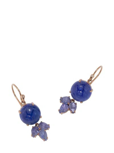 Irene Neuwirth 18kt Rose Gold Cabochon Tanzanite Earrings In Pink