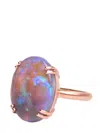 Irene Neuwirth 18kt Rose Gold Double Prong One-of-a-kind Opal Ring In Pink