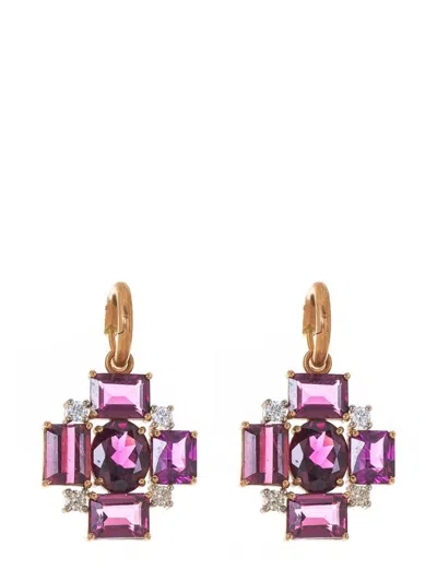 Irene Neuwirth 18kt Rose Gold Gemmy Gem Garnet Earrings In Pink