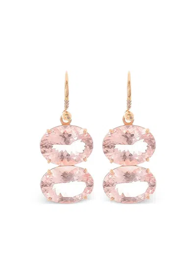 Irene Neuwirth 18kt Rose Gold Gemmy Gem Morganite And Diamond Earrings In Pink