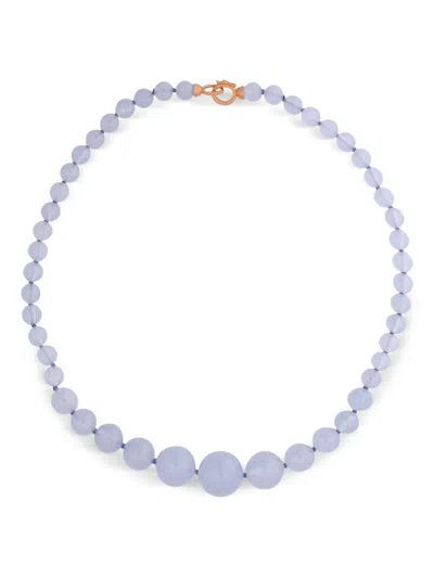 Irene Neuwirth 18kt Rose Gold Graduated Gumball Chalcedony Necklace In Pink