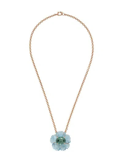 Irene Neuwirth 18kt Rose Gold Tropical Flower Necklace In Pink