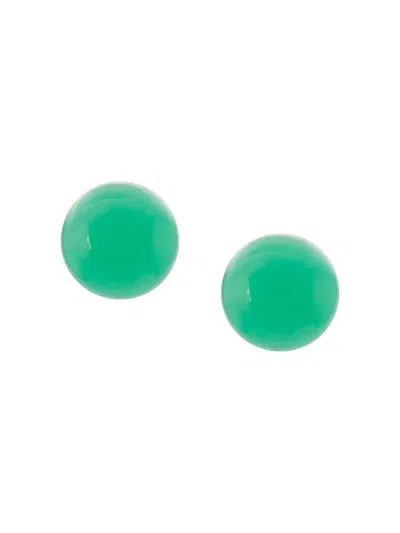 Irene Neuwirth 18kt Yellow Gold Chrysoprase Stud Earrings In Green