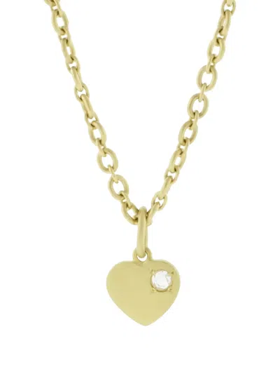 Irene Neuwirth 18kt Yellow Gold Flat Heart Diamond Necklace