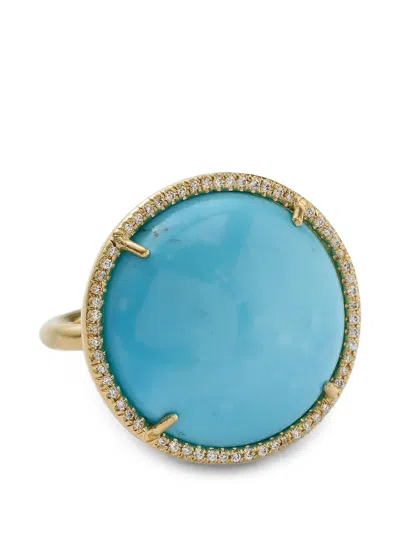 Irene Neuwirth Cassic Turquoise And Diamond Ring In Multi