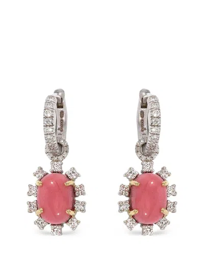 Irene Neuwirth Conch Pearl And Diamond Huggie Earrings In Purple