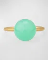 IRENE NEUWIRTH GUMBALL 18K YELLOW GOLD RING SET WITH 11MM CHRYSOPRASE