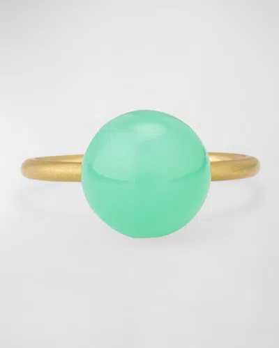 Irene Neuwirth Gumball 18k Yellow Gold Ring Set With 11mm Chrysoprase In Green