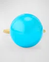 IRENE NEUWIRTH GUMBALL 18K YELLOW GOLD RING SET WITH 16MM TURQUOISE