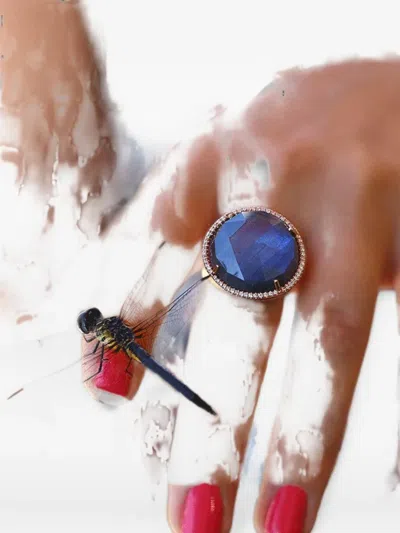 Irene Neuwirth Labradorite Diamond Ring In Blue