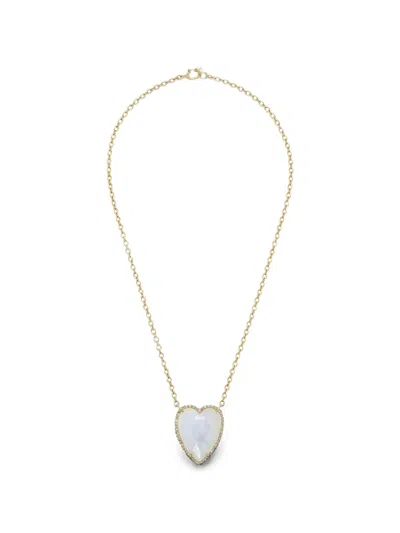 Irene Neuwirth Rainbow Moonstone Heart Necklace In Gold