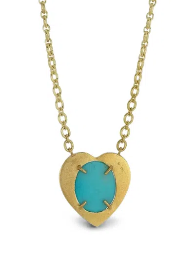 Irene Neuwirth Turquoise Heart Necklace In Gold