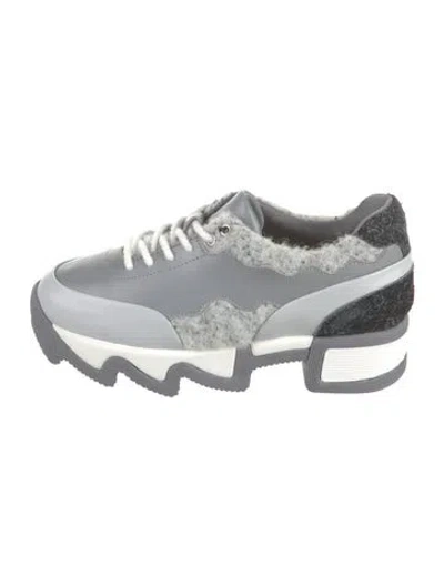 Pre-owned Iri Leather Chunky Sneakers In Silver