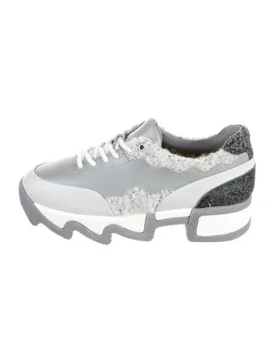 Pre-owned Iri Leather Chunky Sneakers In Silver