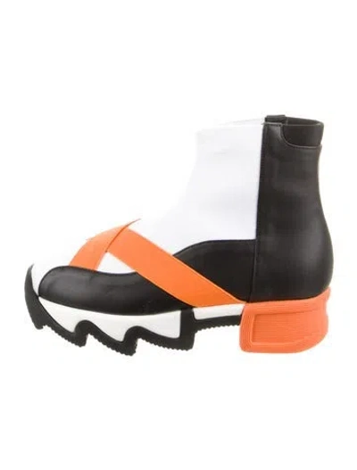 Pre-owned Iri Leather Colorblock Pattern Sneakers In Black