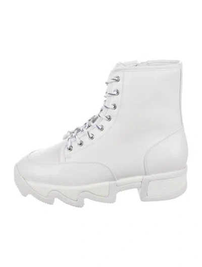 Pre-owned Iri Leather Combat Boots In White
