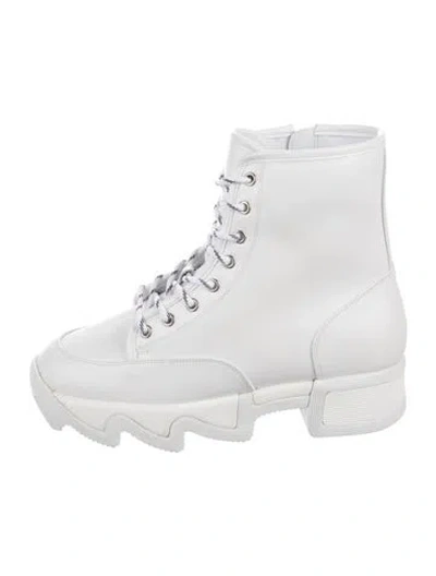 Pre-owned Iri Leather Combat Boots In White
