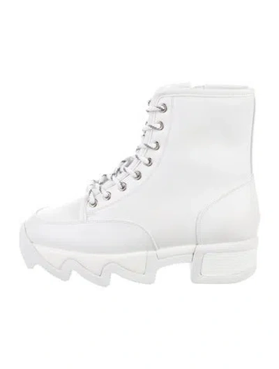 Pre-owned Iri Leather Combat Boots In White