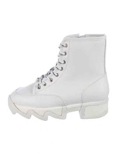 Pre-owned Iri Leather Combat Boots In White