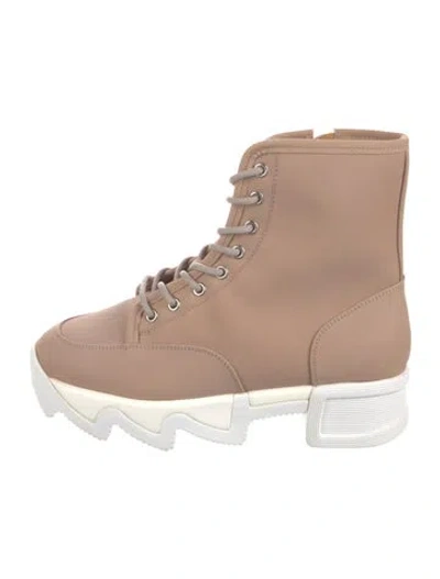 Pre-owned Iri Leather Lace-up Boots In Neutral