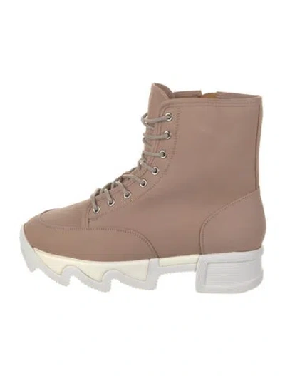 Pre-owned Iri Leather Lace-up Boots In Neutral