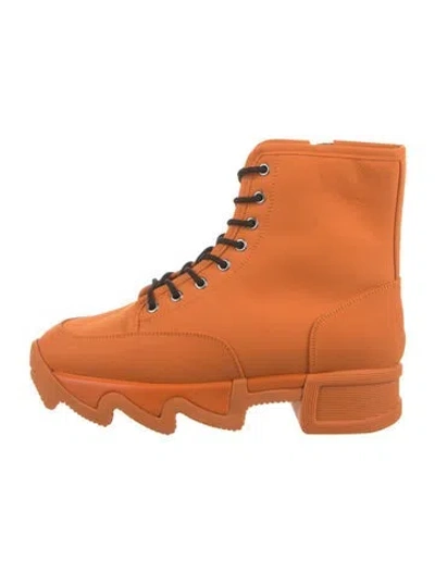 Pre-owned Iri Leather Lace-up Boots In Orange
