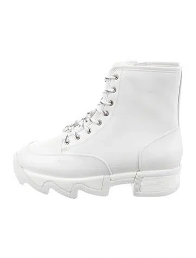 Pre-owned Iri Leather Lace-up Boots In White