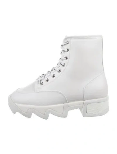 Pre-owned Iri Leather Lace-up Boots In White