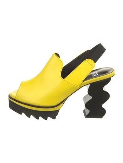 Pre-owned Iri Leather Slingback Pumps In Yellow