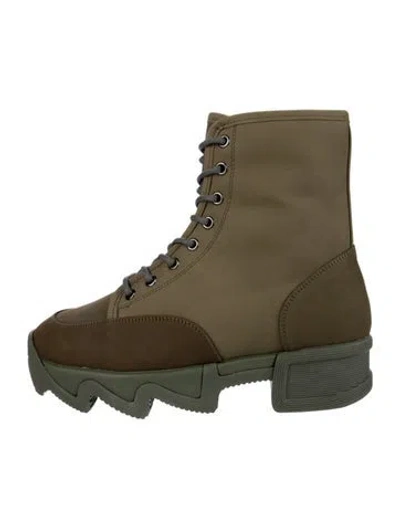 Pre-owned Iri Nubuck Combat Boots In Green
