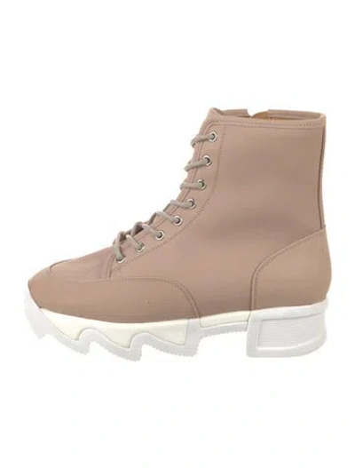 Pre-owned Iri Nubuck Lace-up Boots In Neutral