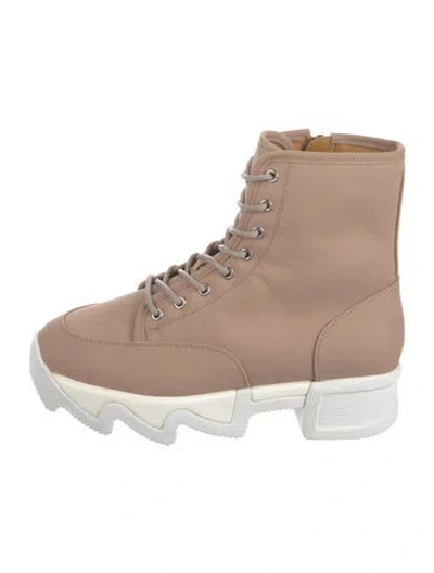 Pre-owned Iri Nubuck Lace-up Boots In Neutral
